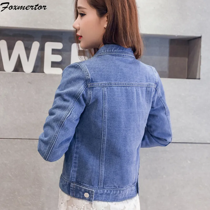 Джинсовые куртки женские синие пальто осенние джинсовые куртки для женщин джинсовые однобортные джинсовые пальто женская одежда
