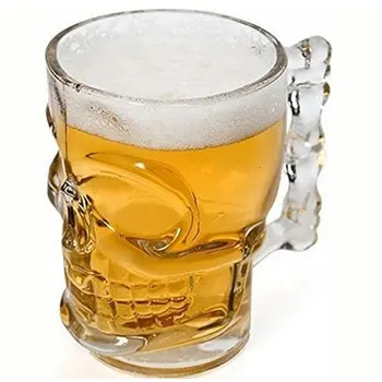 

Classcial Pirate partner beer cup 500ml crystal glass Creative skull face bone with handle drinking wine Bar Mug