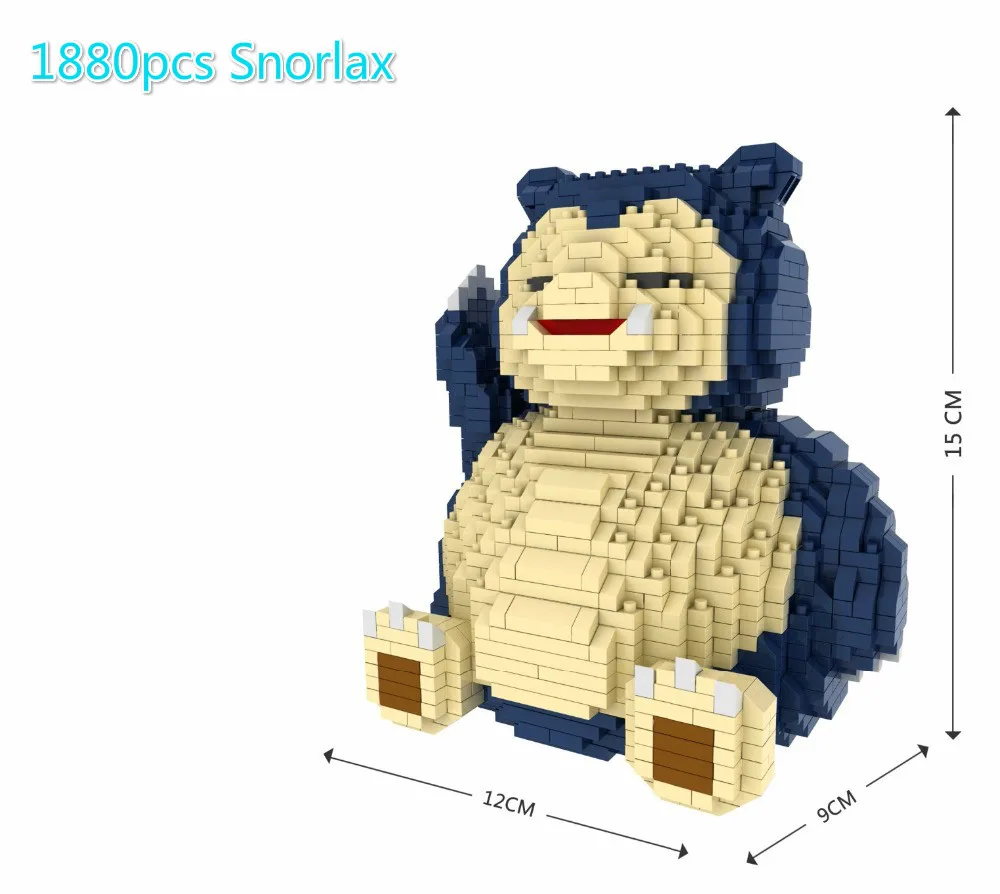 1450 шт. 6611 Gyarados мультфильм Мини здания конструктор Сделай Сам кирпич Дети Аниме образование аукциона модель игрушки для детей Подарки