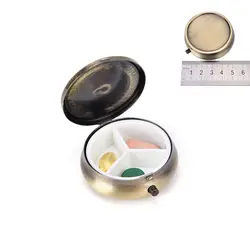 DIY металлические круглые коробки для таблеток, органайзер для лекарств, контейнер для лекарств, чехол