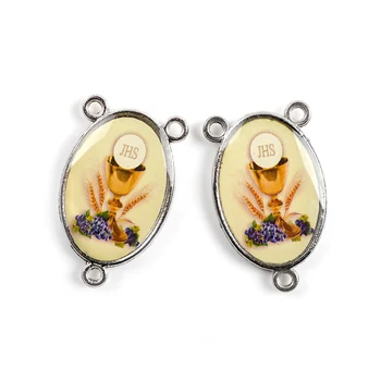 

Religious Connector 3 Holes Jewelry Accessory Color Stickers Alloy Center Medal For Man Woman