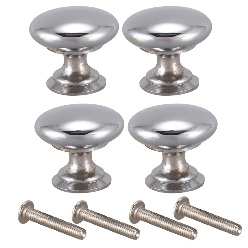 

Silver Tone Mirror Polish Furniture Cabinet Drawer Knob Handle 4 Pcs