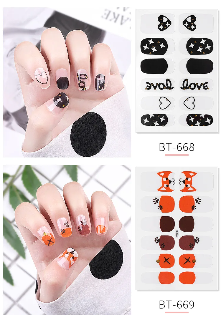 New Style 1pcs Beauty Nail Art Stickers Full Cover sticker Wraps Decorations Manicure Slider Nail Vinyls Adhesive Nails Decals