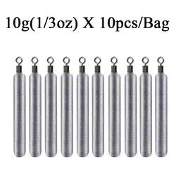 Set of 10 Fishing Weights - Premium Sinker Tackle Accessories (10g sinker)