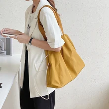 

Large Capacity Nylon Drawstring Bucket Bag for Women 2022 New Ladies Big Casual Student Book Shoulder Travel Tote Bags Handbags
