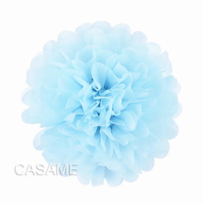 5 шт. бумажные помпоны бумажные цветы Свадебные цветы поддельные цветы настенные украшения - Цвет: light blue