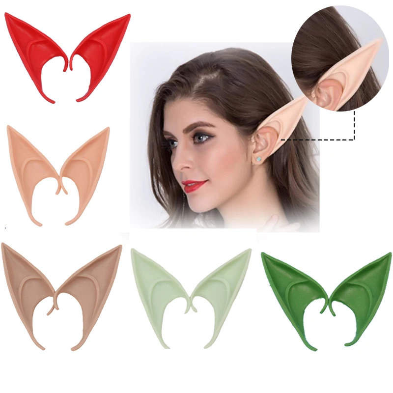 Elf Ears Halloween Decoration Anime Fairy Cosplay Accessories False Angel Elven Props Costumes Vampire Hook Christmas Decor | Дом и сад