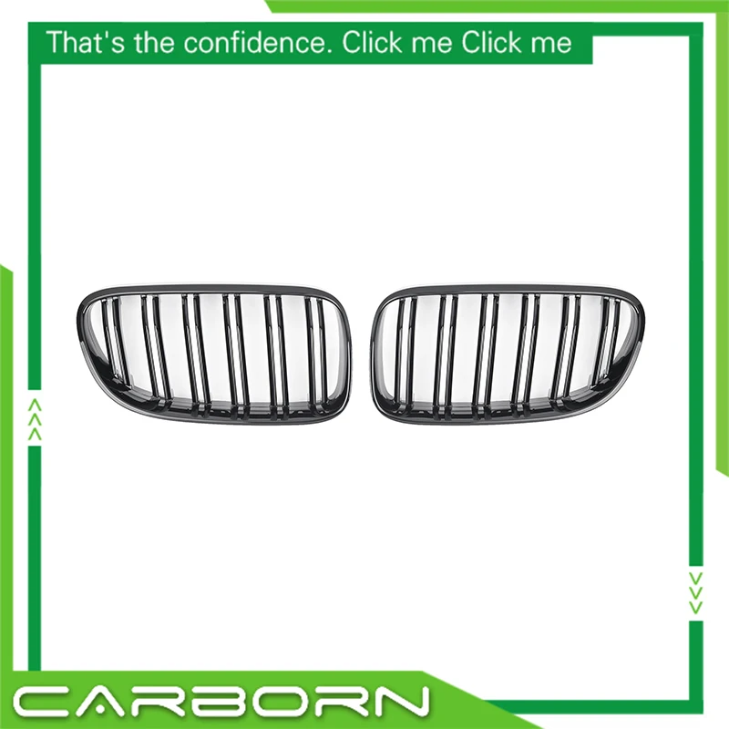 

For BMW 3 Series E92 Coupe LCI Grill 2010 11 12 13 ABS Plastic Double Slats Gloss Black/Matt /Triple Color+Chrome Front Grille