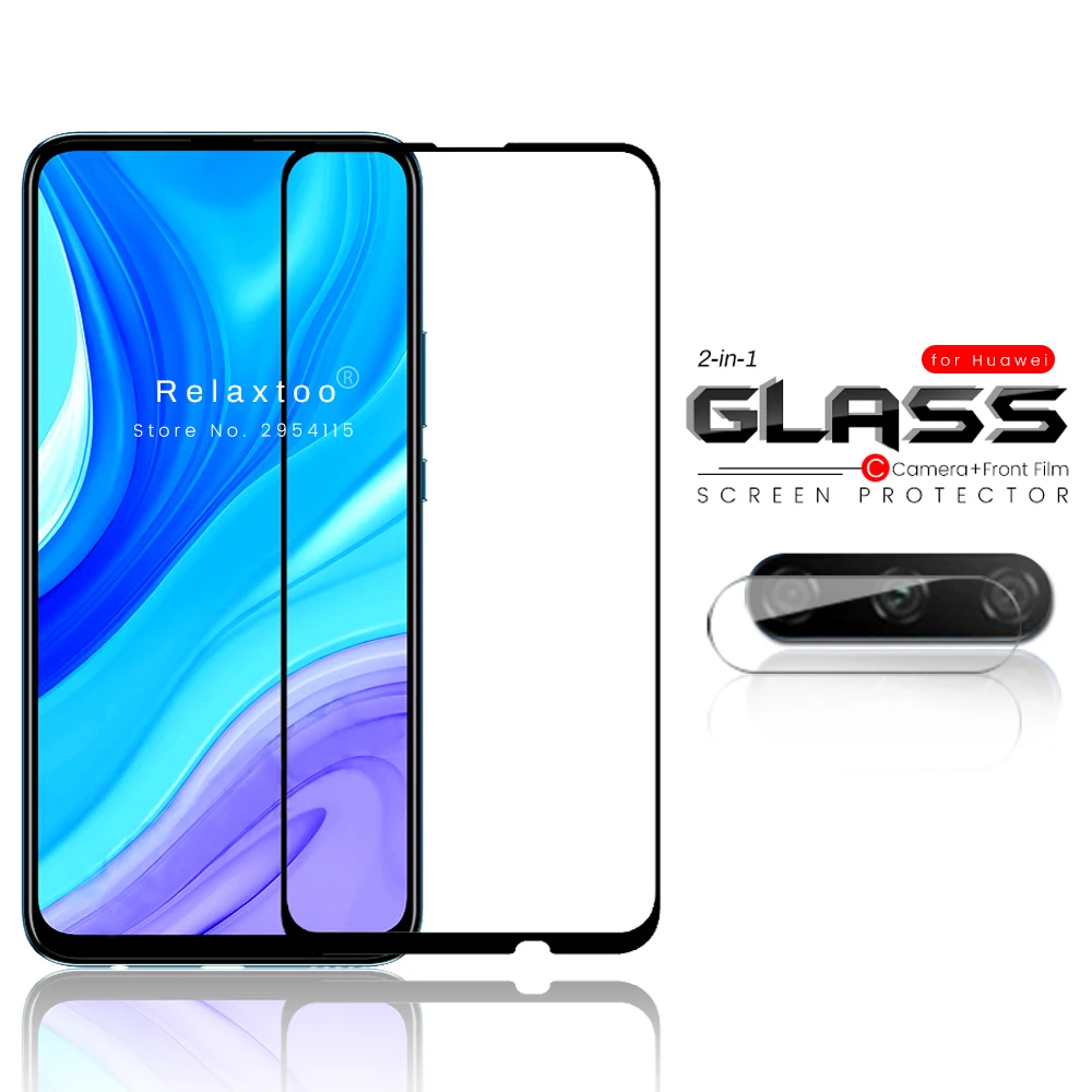 

2-in-1 camera tempered glass protector for huawei y9s y9 s s9y stk-l21,stk-l22,stk-lx3 6.59'' phone safety tremp protection film