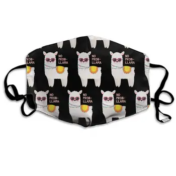 

Unisex Mouth Mask for Kids Teens Men Women Lovers-Reusable Washable Windproof Motorcycle Face Masks No-Prob Llama