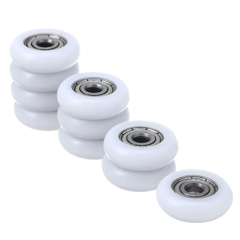 10pcs Plastic Nylon Embedded Pulley Wheels Groove Ball Bearings 5x23x7mm 