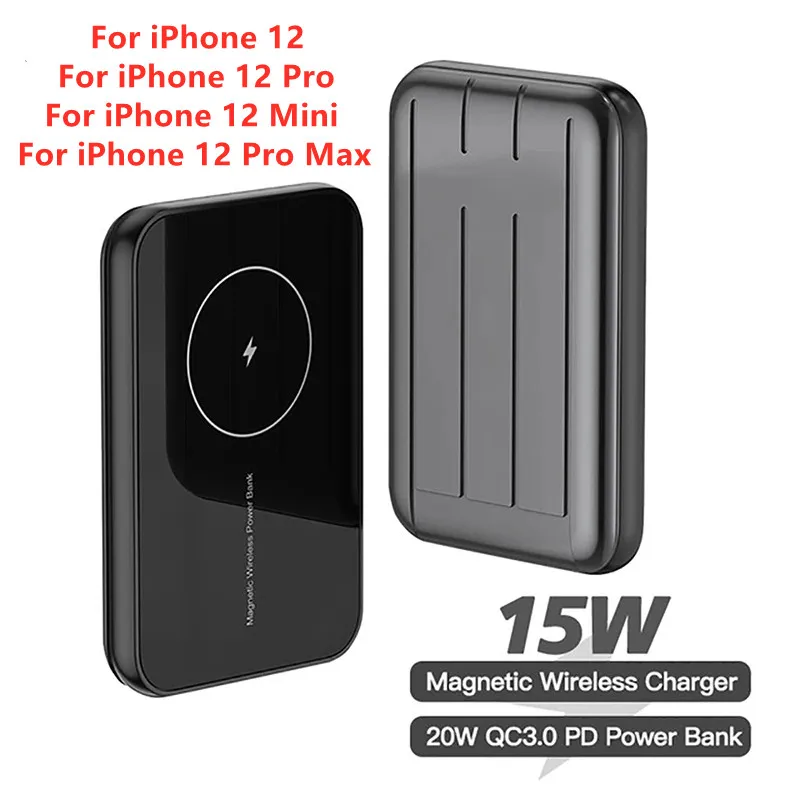 Wireless Charger 5000mah Power Bank For Iphone 12 Pro Max 12 Pro w Pd Qc Fast Charging External Battery For Iphone 12 Mini Battery Charger Cases Aliexpress