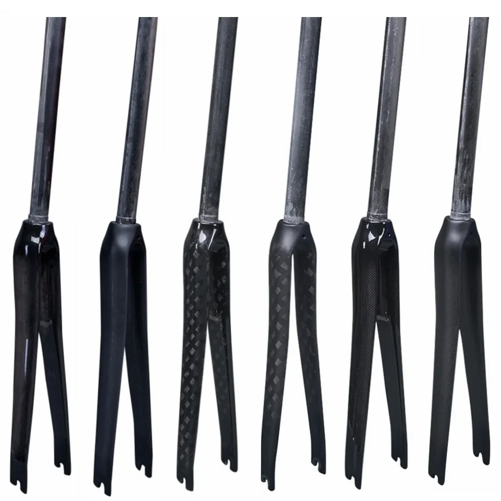 700C Bicycle Road Bike Front Fork 3K UD 12K Carbon Fiber Rigid Forks 1 ...