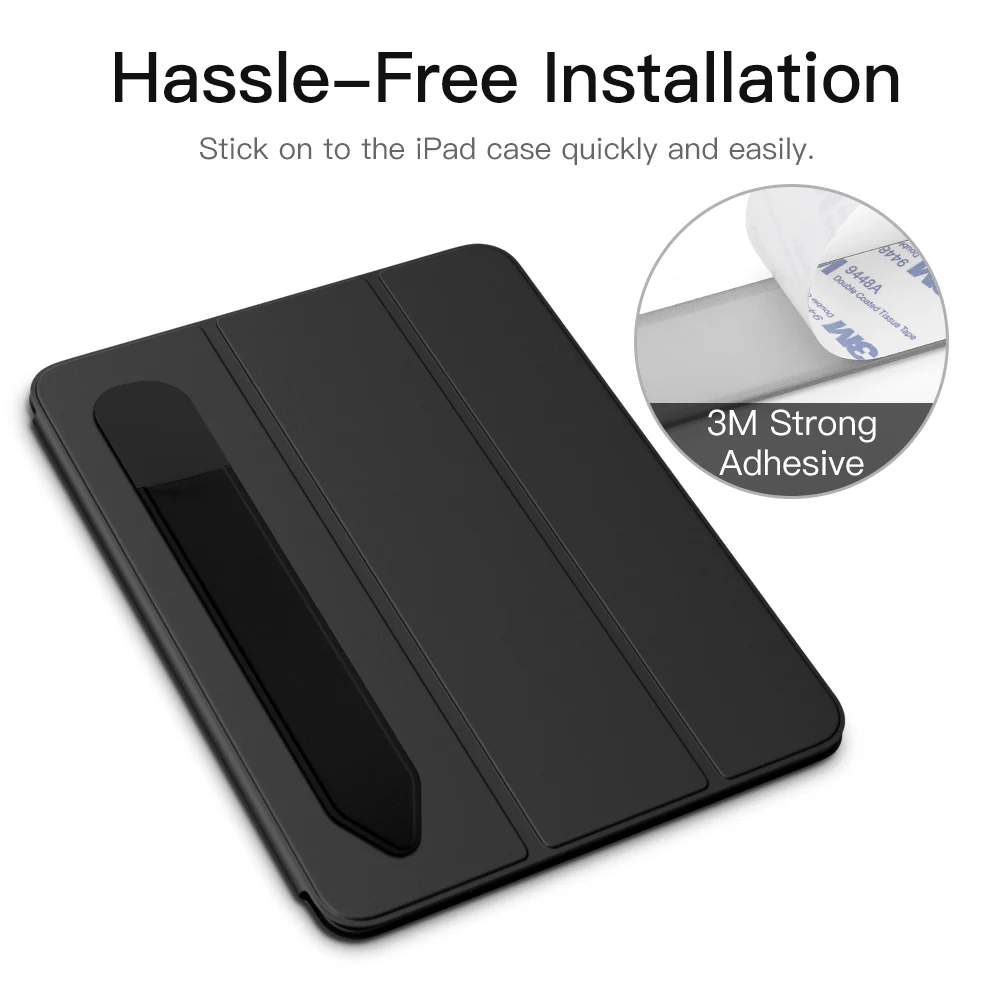 Pencil Case Holder Sticker for Apple Pencil (1st and 2nd Gen),Elastic Pocket Pouch PU Leather Adhesive Sleeve for Air 3