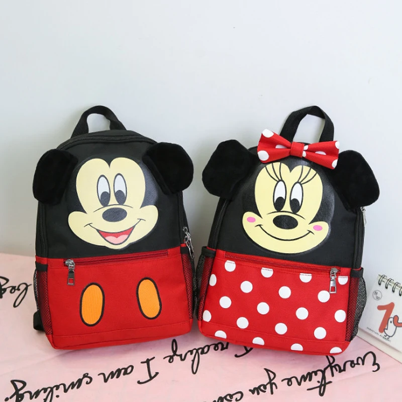 Disney Kids Backpack New Mickey Mouse School-Bag Children Girls Boys Backpacks Polyester Cute Cartoon Kindergarten Bags