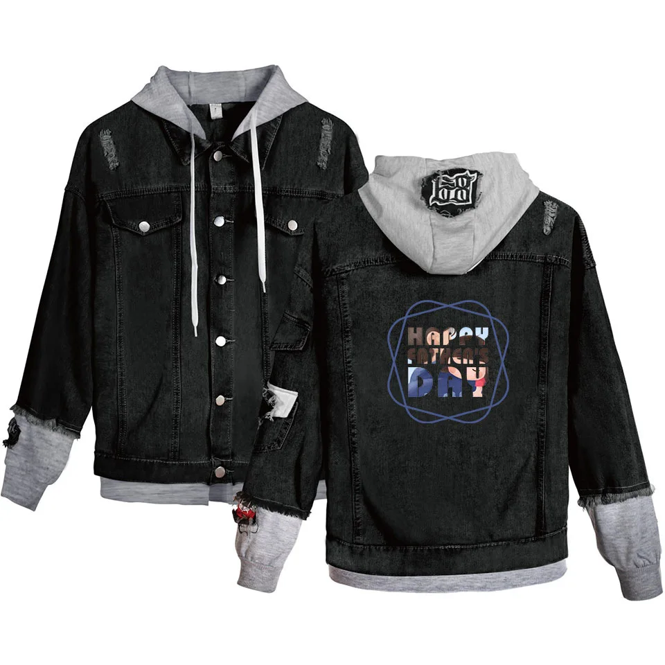 Thanksgiving Days Unisex Denim Jackets Men's Cowboy Bomber Hoody Jacket Super Dad Father Gift Winter Coats