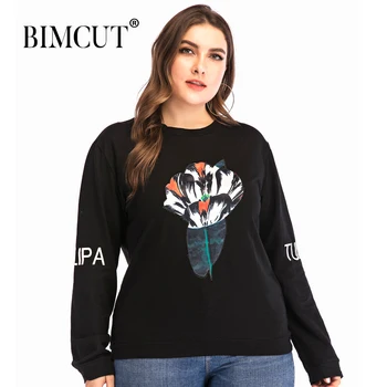 

2019 plus size women's Sweatshirt top autumn new bow decoration splicing long sleeve elegant top round printing hoodies