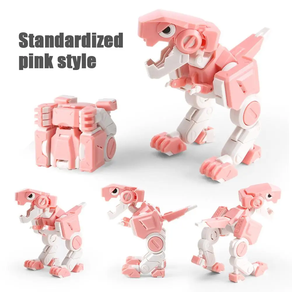 Pink Кубический деформационный динозавр, детские игрушки, трансформированный кубик тираннозавра, крутой стиль, деформационный Динозавр для детей, подарок - Цвет: Pink