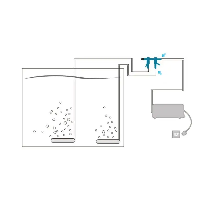 Воздушный сплиттер насоса из нержавеющей стали аквариума Управление потоком воздуха Рычажные клапаны Distri