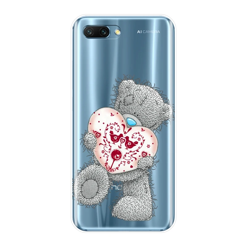 Плюшевый Тедди Мягкий силиконовый чехол для телефона для huawei Honor 7, 8, 9, 10 Lite фотоаппаратов моментальной печати 7S 7X 7A 7C Pro задняя крышка для huawei Honor 8X MAX 10 9 8