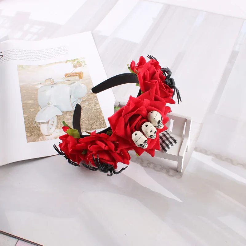 B Хэллоуин Shantou, повязка на голову с цветком, повязки для волос, женские аксессуары для волос фестиваль Вечерние Выпускные головные уборы аксессуары для волос 30Au6 - Цвет: B
