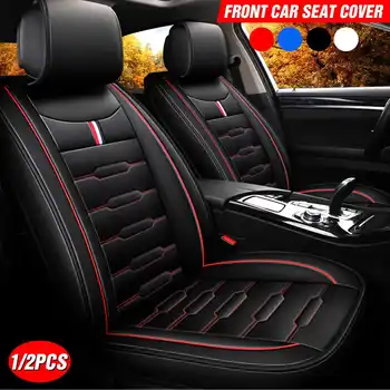 

Luxury PU Leather Car Front Seat Cushions Cover Protector Waterproof Breathable Comfortable For toyota 5 Seats Sedan SUV Van