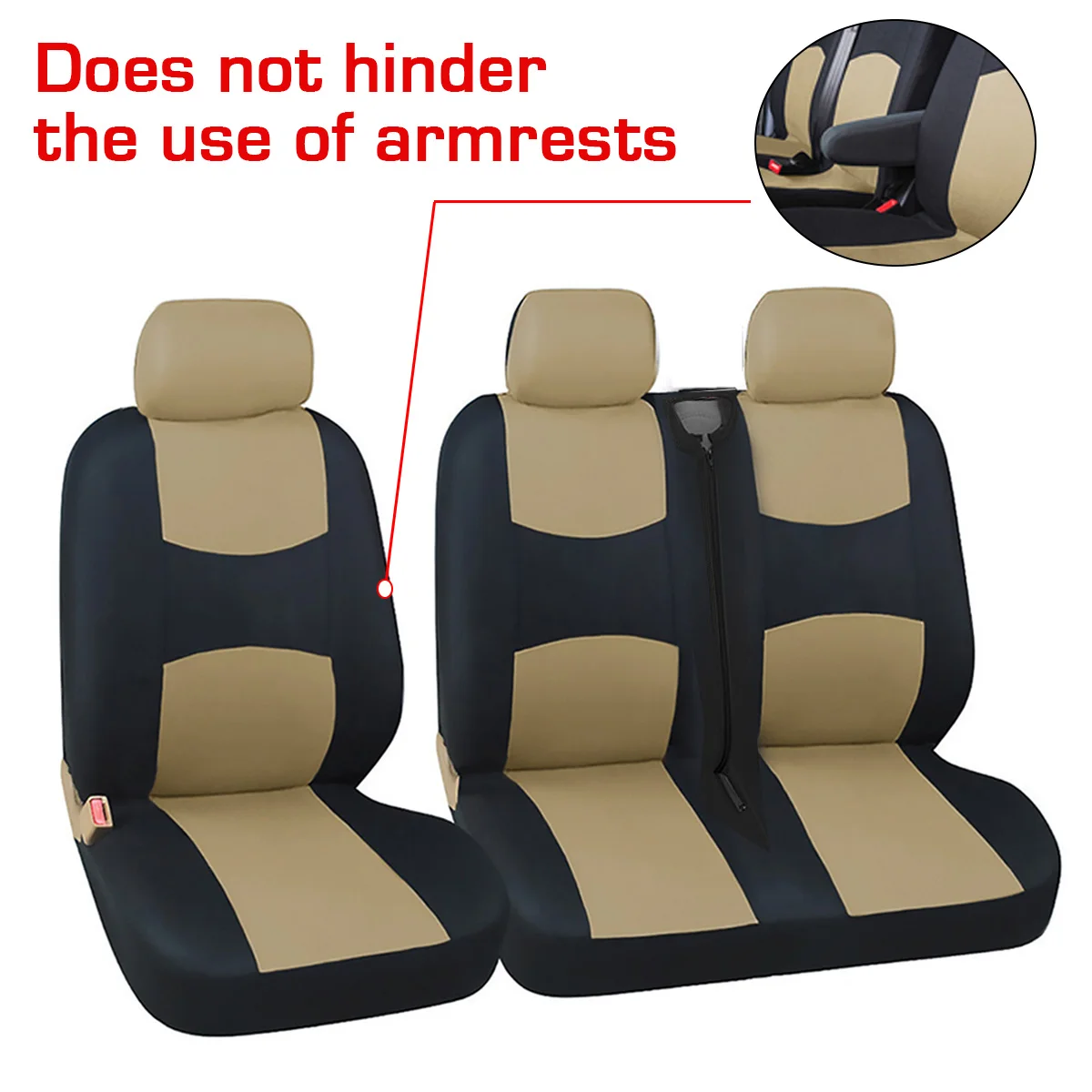 Black Eco-Leather Universal VAN Seat Covers 2+1 for Renault Master to 2010 