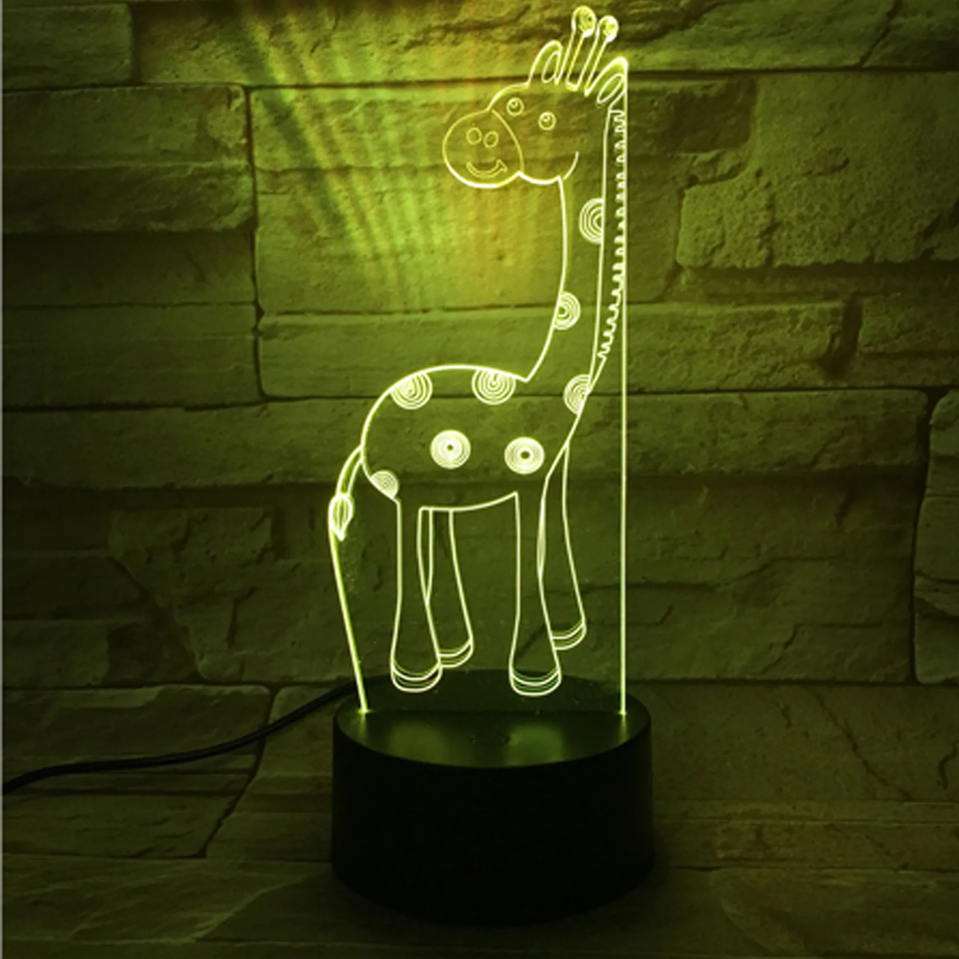 

Foreign Trade Hot Sales Giraffe 3D Visual Lamp LED Deer Colorful Touch Control Remote Control Color Changing Small Night Lamp