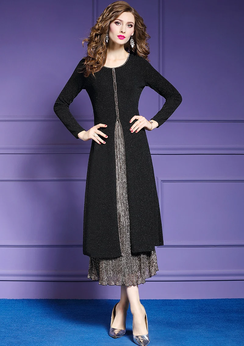 TESSCARA, женское осеннее Длинное Элегантное платье, женские дизайнерские Коктейльные Вечерние платья в стиле ретро, женское вязаное платье размера плюс S-3XL