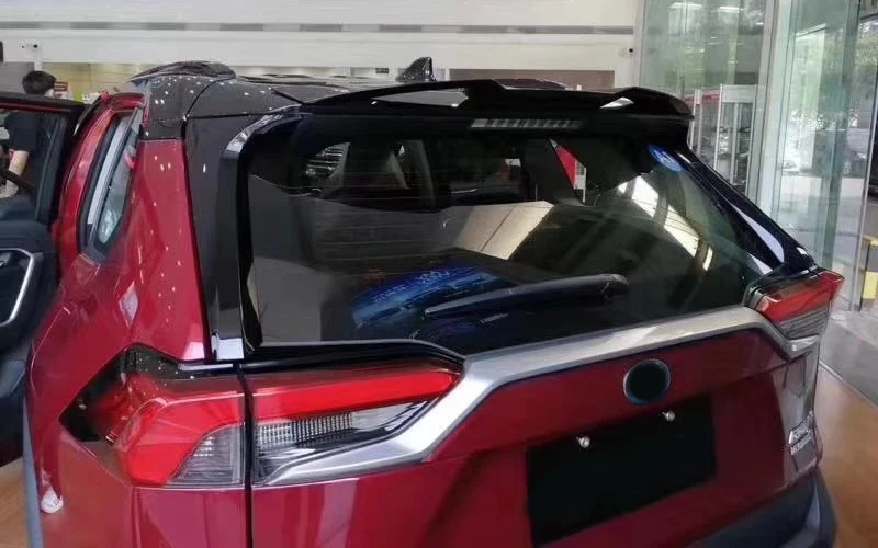 Задний верхний крыло для новая машина скорой помощи Toyota RAV4 черный Задний спойлер заднего багажника, крыла украшения крышка 1 шт