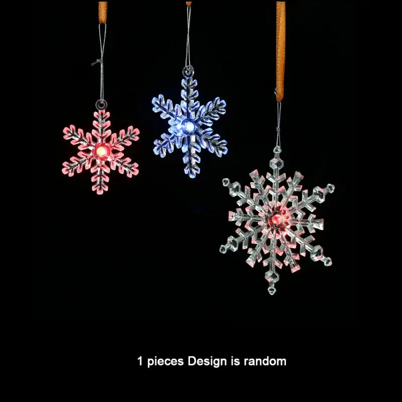 New Christmas Ornament White Snowflakes Acrylic Craft Christmas Snowflake Tree Window Transparent Ornaments Decorations For Home