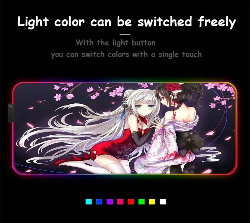 XGZ сексуальная девушка Cheongsam вишневый цвет на заказ большой RGB Аниме Коврик для мыши Черный замок край компьютерный стол коврик скорость резиновая нескользящая
