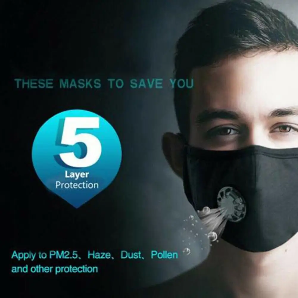 

Dust Mask Respirator Anti-pollution Anti-smog PM2.5 Washable Reusable Face Masks for Riding