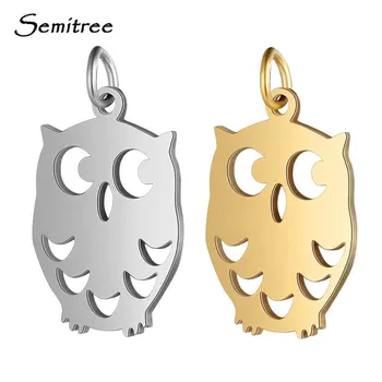 

Semitree 5pcs Stainless Steel Owls Charms Animal Pendant Necklace for DIY Jewelry Making Findings Accessories Handmade Supplies