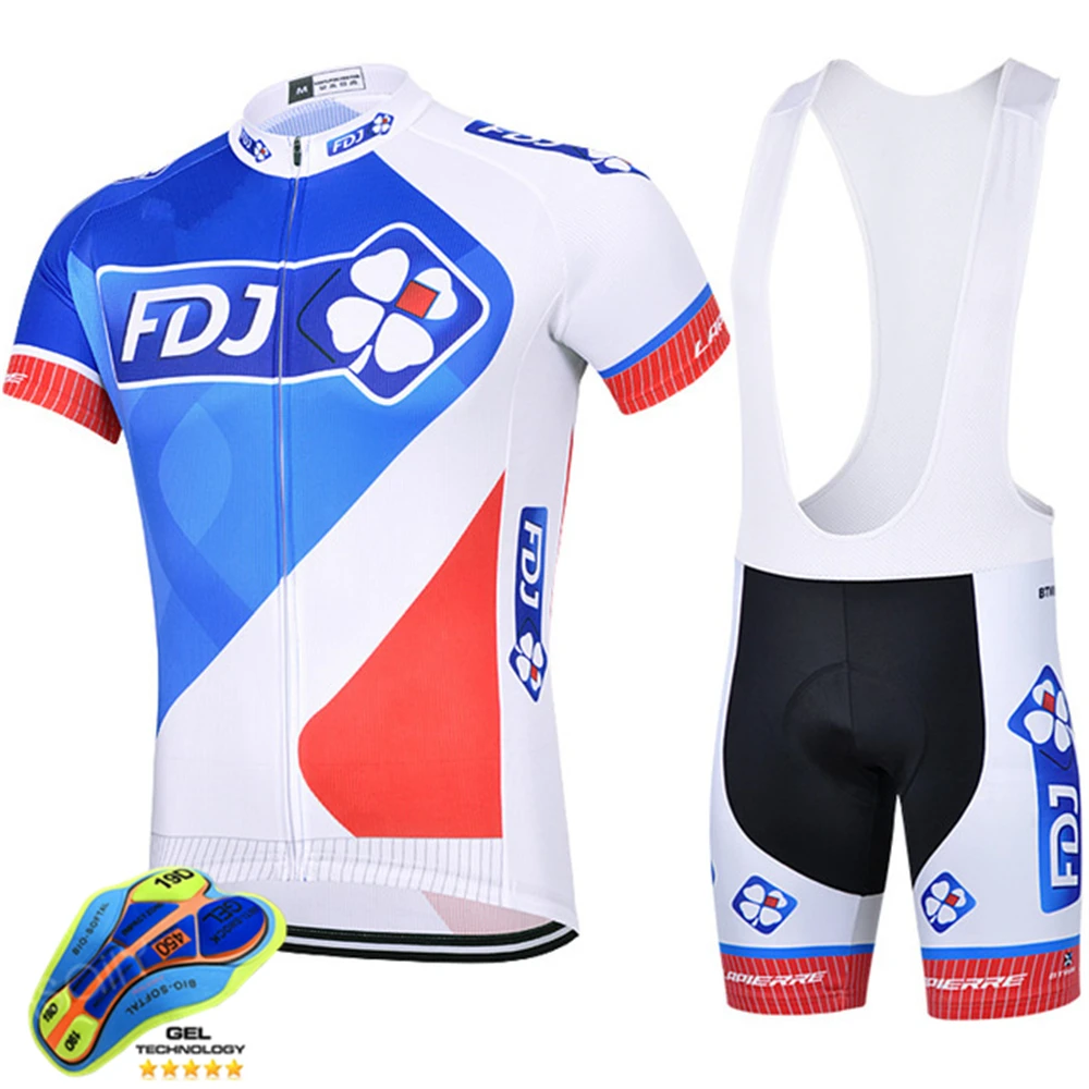 

Men's Clothes Pro Team FDJ Cycling Jersey Set MTB Short Sleeve Clothing Road Bike Clothes Summer Riding Uniform Triathlon Shirts