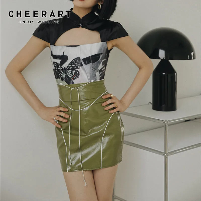 green tight skirt