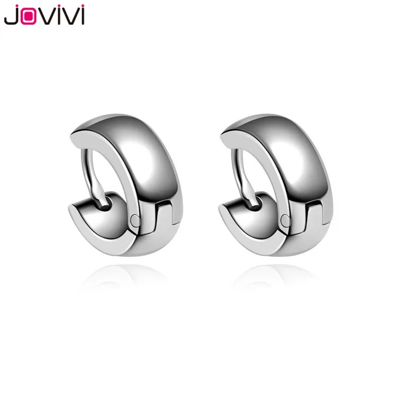 Серьги кольца JOVIVI 2x из нержавеющей стали обруч простые круглые сережки Huggie
