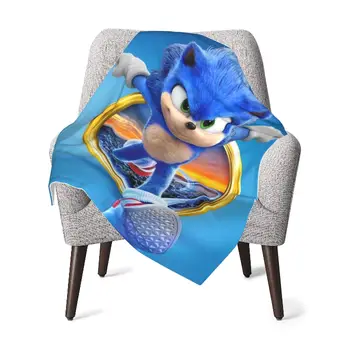 

Girls Blanket Sonic Pattern Boys Blanket Winter Warm Warmth Soft Plush On The Sofa Bed Throw Blanket for Children Dropshipping