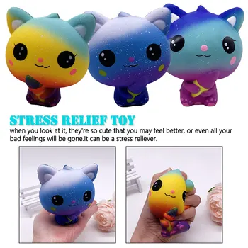 

Colorful Galaxy Cat Scented Charm Slow Rising Squeeze Stress Reliever Toy Anti-stress Kids Toys