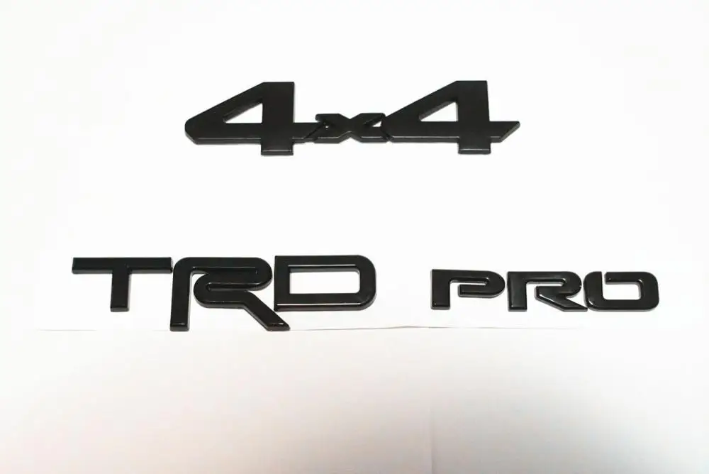 PUOU 2PCS FIT FOR Tacoma TRD Pro and 4x4 MATTE Black Painted Emblem Set