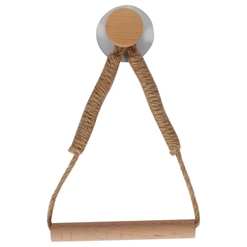 

Vintage Weave Towel Hanging Rope Toilet Paper Holder Decorative Wall-Mounted Kitchen Paper Wooden Pole Rope