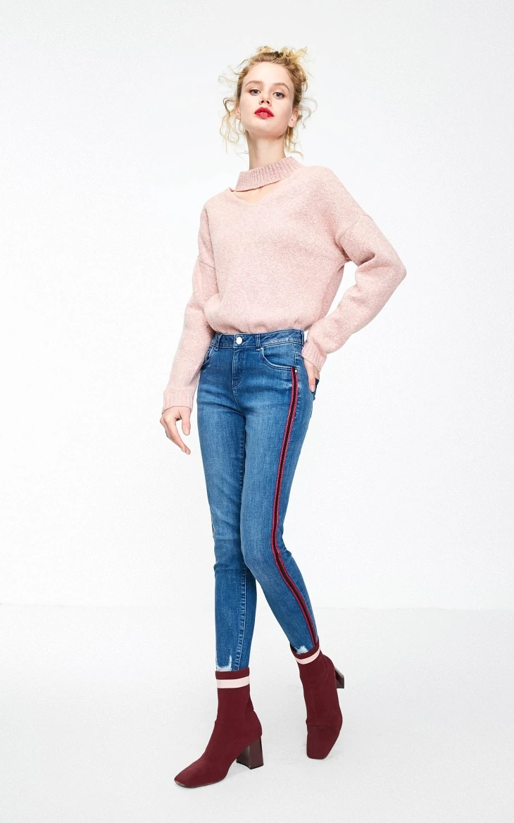 Vero Moda Женские полосатые укороченные джинсы с низкой посадкой и боковыми швами | 319149502