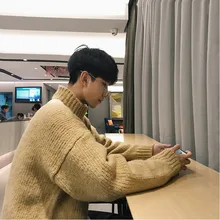 ^#Cheap Men's sweater 2019 autumn and winter new solid color hooded high collar warm loose sweater youth fashion trend men's clothing ^#Cheap Men's sweater 2019 autumn and winter new solid color hooded high collar warm loose sweater youth fashion trend men's clothing