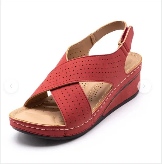 Women Sandals Summer Hollow Wedges Sandals Female Casual Plus Size 43 shoes women sandals,women wedges heels shoes