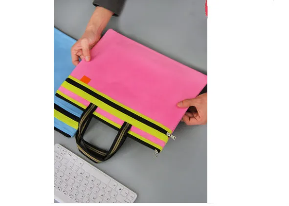

File Waterproof Bag 1 pcs Colorful Double Layer Oxford File Folder Book Pencil Pen Case Bag File Document Bags