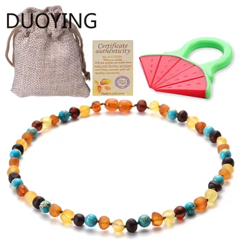 

Baltic Ambers Teething Necklace For Babies (Unisex) Diy Handmade Original Ambers Beads Necklace Natural Jewelry for Boys Girls
