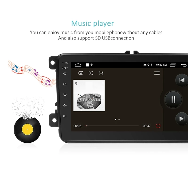 Автомобильный мультимедийный DVD плеер 2 Din 8 дюймов Android 1 Гб + 16 ГБ GPS навигация Wi Fi