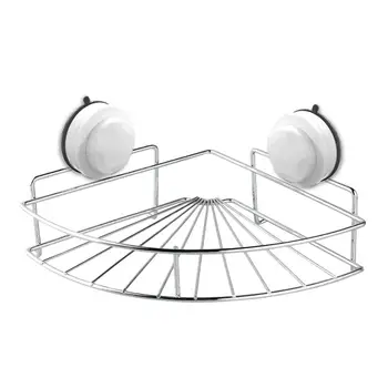 

Stainless Steel Bathroom Corner Shelf Shampoo Soap Cosmetic Shelves Vacuum Suction Cup Bathroom Storage Organizer Rack Holder