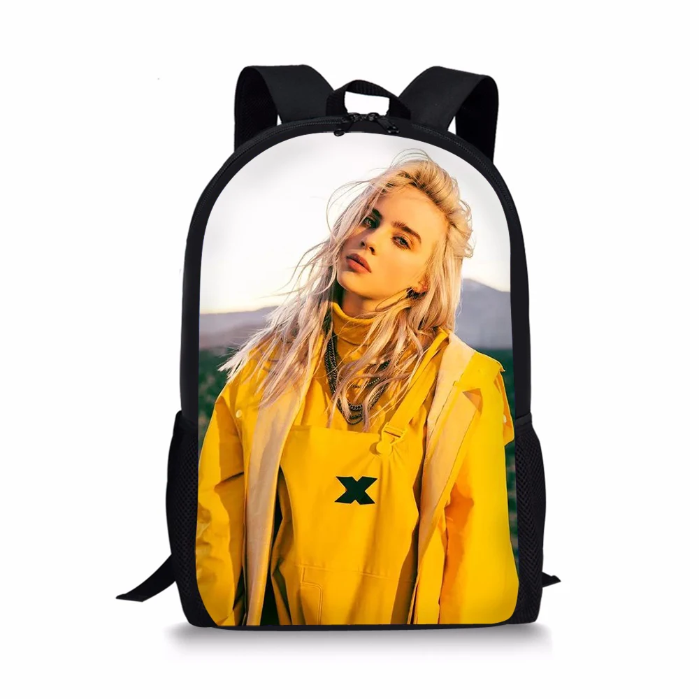 CDGX2016C 3 шт./компл. в стиле "хип-хоп" певец Billie Eilish школьные ранцы студенты рюкзак для мальчиков и девочек, детский черный рюкзак сумка для ноутбука - Цвет: CDGX2016C