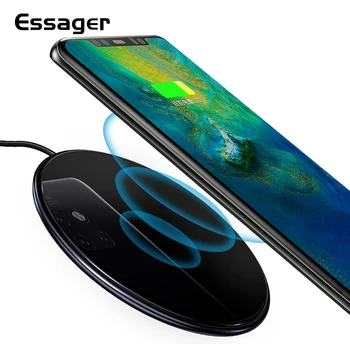 

Essager 10W Qi Wireless Charger For iPhone 11 Pro Xs Max X Xr 8 Induction Fast Wireless Charging Pad For Xiaomi mi 9 Samsung S20